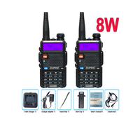 (8W 2pcs) 8W UV-5R FM Walki Talki UV5R Portable Amateur Ham CB Radio Station Émetteur-récepteur double