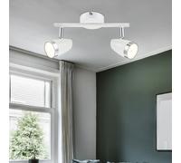 Plafonnier LED 8 watts lampe de salon mobile métal blanc anneau chromé Globo 56109-2