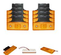 8x 4 feux LED SMD, jaune, 12-24V volts, feux de position LED, kit d'éclairage de remorque LED, taille : longueur 110 mm., hauteur 40 mm., épaisseur 10 mm., 4 LED par lampe, avec support