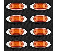8x 6 Leds 12V Ambre Orange Côté Contour Chrome Cadre Marqueur Feux Voiture Camper SUV Tout Terrain Camion Remorque Caravane 4x4