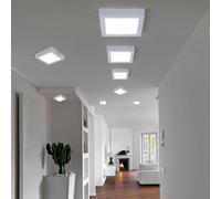 8x Aufbaupanel Plafonnier Blanc LED Treppenhauslampe Cuisine Blanc L 16,7cm