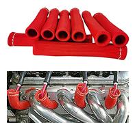 8X Câbles d'allumage protection thermique Câbles d'allumage manchon isolant 1600 haute performance protection thermique douille de fil gaine (Rouge)