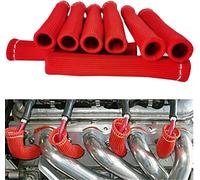 8x Câbles D'allumage Protection Thermique Câbles D'allumage Manchon Isolant 1600 Haute Performance Protection Thermique Douille De Fil Gaine (Rouge)