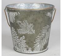 8x Cache-pot en métal Hiver rond Pot de fleurs Pot de plantes Jardin Noël