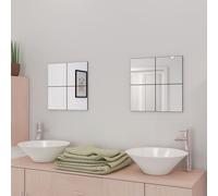 8x Carreaux de Miroir à Accrocher sans Cadre Décoration Salle de Bain vidaXL