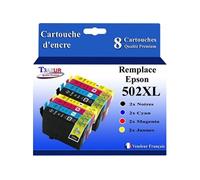 - 8x Cartouches compatibles avec Epson Expression Home XP-5100, XP-5105, XP-5115, XP-5150, XP-5155, 502XL