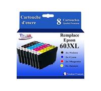 - 8x Cartouches compatibles avec Epson WorkForce WF-2840 DWF, WF-2845 DWF, WF-2850 DWF, WF-2870 DWF