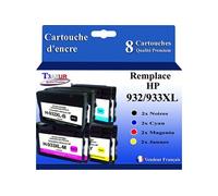 - 8x Cartouches compatibles avec HP 932XL, 933XL, 932, 933 pour HP OfficeJet 6600, 6700, 7110, 7510, 7510A, 7512, 7610, 7612