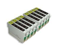 8x Cartouches D'encre Compatibles - Avec Puce - Black Pour Epson/Stylus/Office/Wifi Dx8450 Dx400 D & Dx Range S20 Sx200 Sx205 Sx400 Sx100 Sx105 S21 Sx215 Sx415 Sx515w Sx115