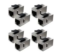 8x CAT6a Keystone Module Câble de Raccordement Couplage Connecteur Blindé 2x Prise RJ45 Réseau Panneau de Brassage Support Keystone Extension