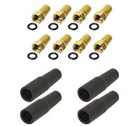8x F-plug 7,5 mm plaqué or avec bague d'étanchéité et 4x jeu de joints en caoutchouc pour la réception satellite