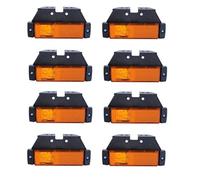 8x Feux de Gabarit LED Orange 12-24V Feux de Position Latéral Etanche Avec Support et Catadioptre pour Remorque Camion Poids Lourds Remorque Châssis Fourgon