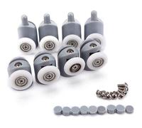 8x Galet ajustables Dual Rouleau Roulette Roue Porte Douche Salle de Bain 23mm