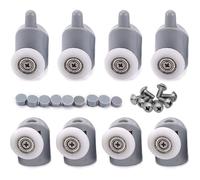 8x Galet ajustables Dual Rouleau Roulette Roue Porte Douche Salle de Bain 25mm