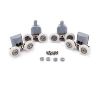 8x Galet ajustables Dual Rouleau Roulette Roue Porte Douche Salle de Bain 25mm