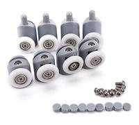 8x Galet ajustables Dual Rouleau Roulette Roue Porte Douche Salle de Bain Diamtre du rouleau 25mm