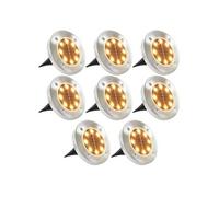 vidaXL Lampe solaire de sol 8x LED blanc chaud – Éclairage de jardin