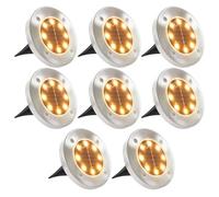 vidaXL Lampe solaire de sol 8x LED blanc chaud – Éclairage de jardin