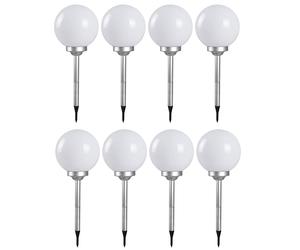 8x LED boule solaire extérieur plug lumières patio jardin sol lampes à piquer