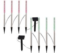 8x LED enfichables Lampe de jardin changeant de couleur Acier inoxydable Lampe solaire d'extérieur