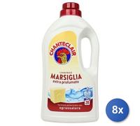 8x Lot Chanteclair Détergent Liquide Machine à Laver 28 Lavages Marseille Blanc