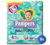 Pampers Baby Dry Duo Maxi Couches Taille 4 (7-18 Kg) Offre 136 Couches (8X