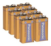 8x Panasonic 9V Bloc Alcalin Puissance 9V Batterie Blister