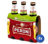 8x Peroni BiÈre Bouteille 33X3 Sans Gluten Verre Transparente 4,7% vol