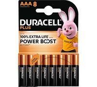 8X Piles Duracell AAA Plus Power Boost, jusqu'à 100% d'autonomie supplémentaire (1 Blister de 8 Piles) 8 Piles AAA (LR03/MN2400)