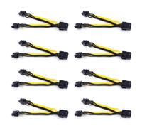 8X Processeur EPS 8Pin à 2 PCIe 8Pin Double PCI-E 6 + 2Pin Y Splitter Miner GPU Carte Graphique Câble D'Alimentation Cordon 18AWG 20CM