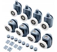 8x PVC + roue de remplacement inox pour douche