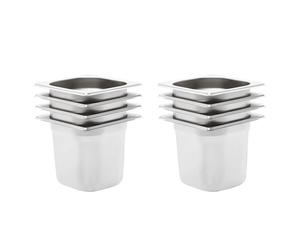 8x Récipients Gastronorm GN 1/6 150 mm Inox Restaurant Hôtel Cuisine vidaXL