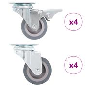 8x Roulettes Pivotantes 50 mm Meuble Chariot Roulant Etagère à Livre vidaXL