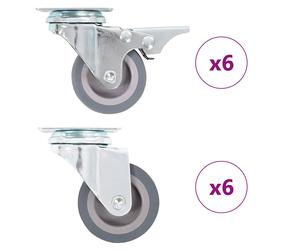 8x Roulettes Pivotantes 50 mm Meuble Chariot Roulant Etagère à Livre vidaXL