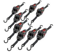 8x Sangles d'arrimage automatique 100 daN Charge de traction LGF 0 2 m LGL 1 8m PES Courroie Crochet