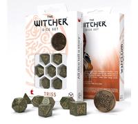 8x Set De Dés Witcher Triss Merigold Vert Or Jeu RPG Q-Workshop
