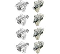 8x taquet étagère transparent tenon acier 5mm plastique pour plaque verre et bois armoire placard meuble