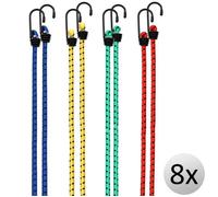 8x Tendeurs élastiques caoutchouc, tendeurs bagages extension 40 - 100 cm x 8 Ø