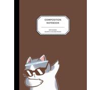 8x10" Composition Notebook - 200 Alternating Blank and College Ruled Pages - Dabbing KittyCat Notebook Journal in Chocolate Mousse Brown for Preteens, Teens and Adults