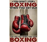 8x12 pouces On n'arrête pas la boxe quand on vieillit, on vieillit quand on