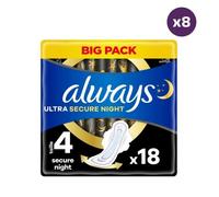 8x18 Serviettes Hygienique Always Ultra Secure Night