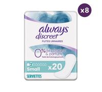 8x20 Serviettes Pour Fuite Urinaires Always Discreet 0% Small