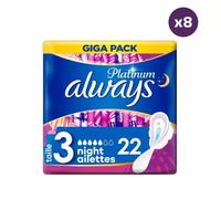 8x22 Serviettes Hygieniques Always Platinum Nuit