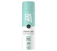 8X4 Fresh Lime Déodorant Spray Déodorant aux Notes d'agrumes Fruités Frais Déodorant Rafraîchissant Sans Aluminium (ACH) avec Protection Fiable 48h (150ml)