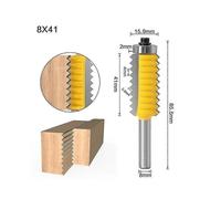 (8x41MM)8mm Shank Raised Panel"v"joint Bits Finger Joint Glue Milling Cutter For Wood Tenon Woodwork Cone Tenon Milling Tenoning Machine