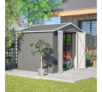 8x6 ft Metal Tool shed Garden shed INCL. Metal Foundation (Without Floor), Weatherproof Garden shed for Outdoor Garden Terrace (8 * 6FT Gray)