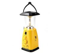 8x8x25cm/3,15x3,15x9,84po Lanterne de camping électrique avec câble USB, Lampe torche de camping d'urgence à LED alimentée par énergie solaire et à manivelle Lumière LED multifonctionnelle