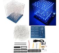 8x8x8 LED 3D Light for Cube DIY Kit avec FR-4 PCB, 512 LED Bleu/Blanc, STC12C5A60S2 Microcontrôleur & 74HC573/ULN2803 Pilotes pour Dynamic 3D Vi