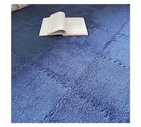 9/10 /12/16 Pièces Tapis De Sol en Mousse Puzzle en Peluche avec Bordure, Dalles De Moquette Carrées Emboîtables, Tapis De Jeu Moelleux pour Salon Chambre, 12 X 12 Po(Size:16Tiles,Color:Bleu Marine)
