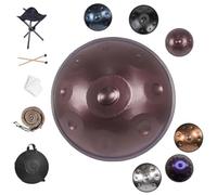 9/10/12 Notes Ensembles De Batterie Handpan - Instrument À Percussion En Acier De Tambour À Main, Handpan Drum En Ré Mineur Avec Sac De Transport Pour La Sonothérapie(Purple,432HZ/9Note)